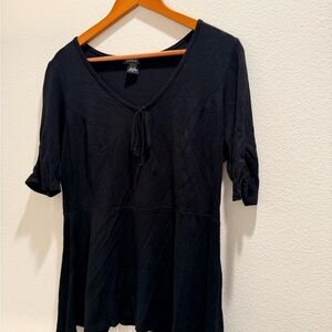 Torrid Black Short Sleeve V-Neck Top